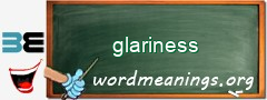 WordMeaning blackboard for glariness